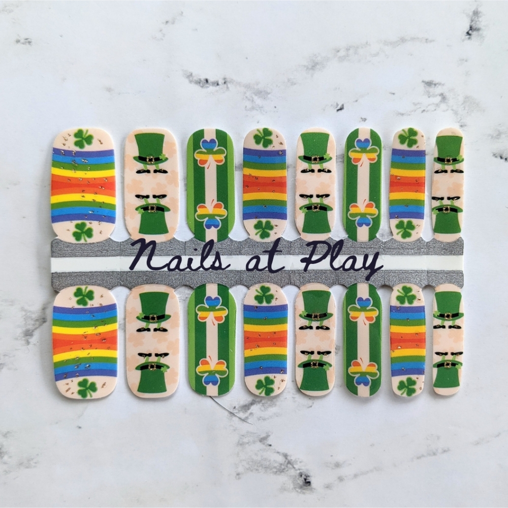 5 for $15 Nail Wraps- St Patrick's Rainbow